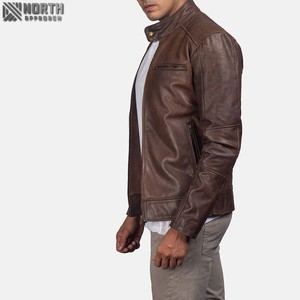 แจ็กเก็ตหนังสีดำสำหรับผู้ชายแจ็กเก็ตหนังสำหรับฤดูหนาว - Product Image 4