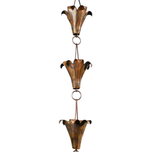 Flower Design Vintage Waterproof Metal Rain Chains for Home & <b>Garden</b> Decoration Copper Color Wall Mount <b>Garden</b> <b>Supplies</b> - Product Image 1