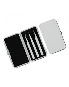 Ensemble de pinces à épiler professionnelles en acier inoxydable non magnétique pour extensions de cils, poignée confortable, application propre et lisse, légères - Product Image 6