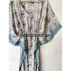 Vestido largo informal elegante para mujer más vendido, sin cuello en V, verano, Primavera, Abaya, Kaftan, ajuste holgado, mezcla de seda Natural - Product Image 4