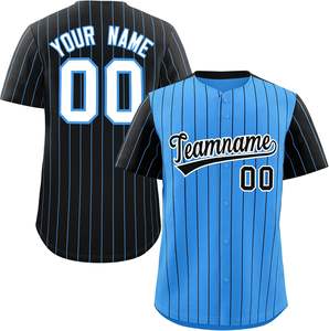 Jersey de béisbol con botón completo, camiseta de béisbol, uniforme sublimado personalizado, aparejos bordados, sarga, nombre, número, malla juvenil, ajuste seco - Product Image 4