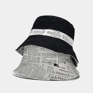 Fall New Newspaper Printing <b>Reversible</b> Fisherman Retro Fashion Casual <b>Bucket</b> Outdoor Sun <b>Hat</b> Made in Bamfladesh - Product Image 2