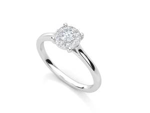 Anillo de Compromiso de Halo de Diamante Crecido en Laboratorio Redondo de Oro Sólido, Joyería Fina Clásica Personalizada para Fiesta de Boda, Aspecto de Solitario Atemporal - Product Image 2