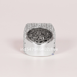 Jolie coupe ronde 9.05 CT Moissanite diamant Micro pavé réglage 925 argent Sterling Hip Hop rappeur dernière nouvelle bague pour hommes de créateur - Product Image 4