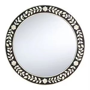 Premium Quality <b>Wall</b> <b>Mirror</b> Made by Bone Inlay <b>Round</b> <b>Wall</b> <b>Mirror</b> with Artistic Patterns for Entryway Decor by crescent crafts - Product Image 4