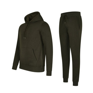 Conjunto de chándal de dos piezas Innovears que absorbe la humedad, corte delgado y cuello con capucha para invierno, diseño de patrón sólido, chándal unisex - Product Image 2