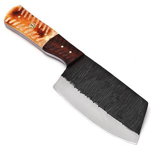 Professional Top Carbon Steel Serbian Knife <b>Chopper</b> Cleaver Wooden Kitchen <b>Meat</b> Bread Paring Bu/her Cleaver Leather Sheath - Product Image 3