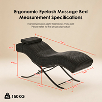 Fauteuil de Luxe Incurvé pour Extensions de Cils, Chaise Inclinable Électrique Ergonomique Moderne en Cuir Véritable, Lit de Salon en Forme de S, Camillas Para Pestañas, pour Salon de Beauté et Salon