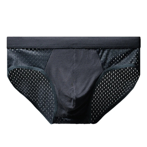 Calzoncillos de seda helada para hombre, pantalones de esquina cuadrados sexis de malla, ropa interior transpirable antibacteriana sin costuras, bragas triangulares finas - Product Image 4