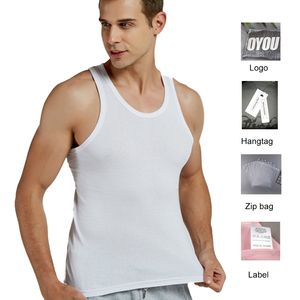 Algodón y fibra de bambú sin mangas secado rápido transpirable verano gimnasio entrenamiento músculo chaleco a prueba de sudor camiseta impresa diseño deportivo - Product Image 4