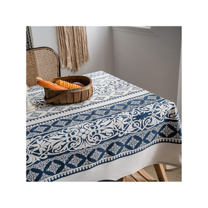 Premium Hosting 100% Cotton Floral Embroidered Bohemian 60x120 GSM 180 Handmade In India GOTS Certified <b>Table</b> Cloth MOQ Friendly - Product Image 4