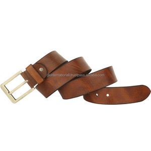 Cinturón informal de cuero a la moda para hombre de diseñador pintado a mano marrón tostado más vendido, cinturones y accesorios de cuero hechos a medida, precio bajo - Product Image 2