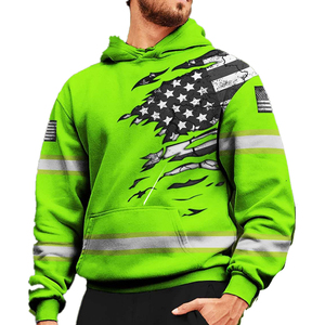 Sweat-shirts d'hiver pour hommes avec logo personnalisé, de haute qualité, surdimensionnés, style streetwear, avec poche en polaire, effet vintage, broderie 3D - Product Image 6