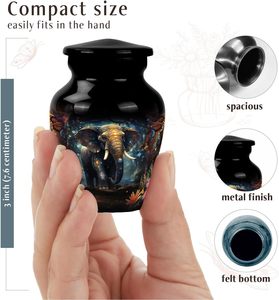 Elefante caminar urnas para cenizas pequeñas urnas para cenizas humanas recuerdo para mujeres urna adulto masculino Mini urnas para cenizas humanas tamaño personalizado - Product Image 2