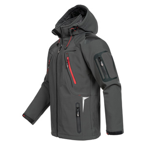 Nouvelle veste Softshell d'hiver à fermeture éclair coupe décontractée pour hommes veste isotherme respirante et lourde tendance - Product Image 4