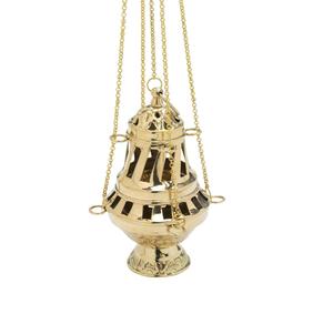 Quemador de incienso de latón al precio más bajo, quemador colgante de Bakhoor, quemador de Aroma esencial para el hogar y el hotel, chapado en oro. - Product Image 4