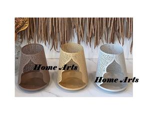 Juego de 3 portavelas de diferentes tamaños en hierro, color dorado, votivo, diseño maravilloso, portavelas de forma redonda - Product Image 4