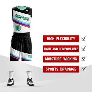 100% polyester meilleure qualité maillot de basket-ball bsci polyester, vêtements de sport vêtements de sport blancs conception sur mesure uniforme de basket-ball - Product Image 2