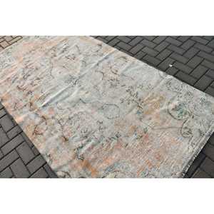 พรมวินเทจขนาด 4.4x8.4 ฟุต พรมตุรกี พรมลายจุดสีเทา-น้ำเงิน - Product Image 4