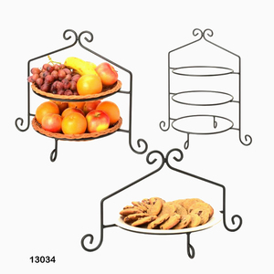 Eco-Friendly Wrought Iron Tiered <b>Plate</b> Dish <b>Stand</b> - Product Image 5