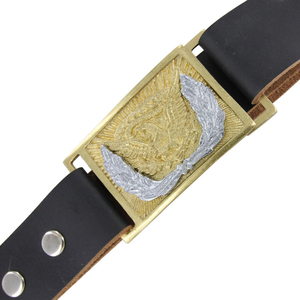 2024 Cinturón de cuero para hombre al por mayor de fábrica con ajustador de logotipo personalizado con hebilla de latón 100% - Product Image 2