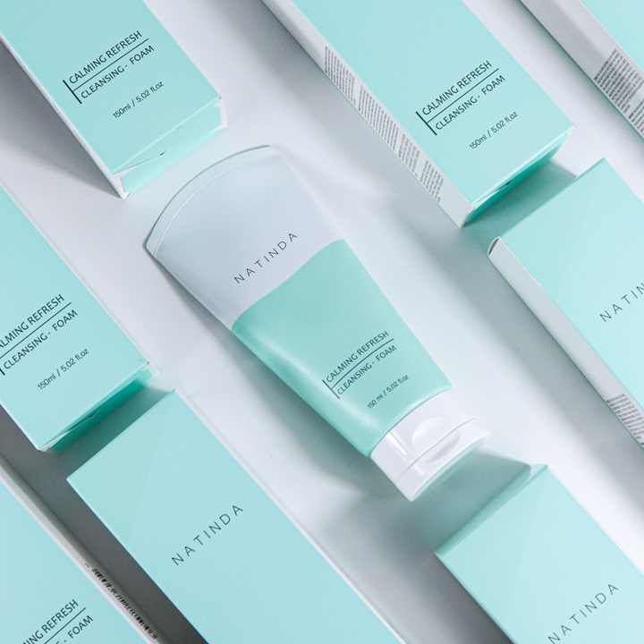 Private Label 150ml Calming Refresh Cleansing Foam for Acne Prone Skin Natinda Korean Skincare for Relief Facial Cleanser