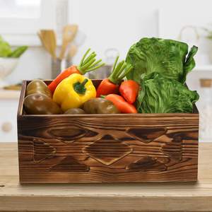 3 Pack <b>Wooden</b> Nesting Storage Crates with Handles Rustic Multipurpose Organizer Set - Product Image 2