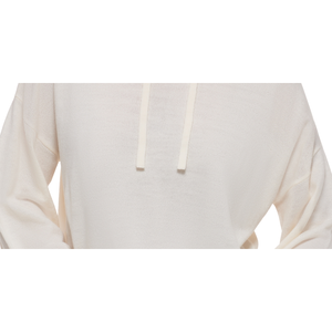 Calvin Klein Jeans Top da donna bianco X-Large con cappuccio e maniche a campana in tessuto lavorato a maglia traspirante - Product Image 3