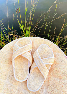 Loofah tẩy tế bào chết Dép/Massage tự nhiên cho bàn chân/sản xuất tại Việt Nam - Product Image 2