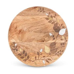 Assiette sculptée en bois de manguier naturel pour décor de table à manger rustique, plateau de service, présentoir de cuisine et table de maison - Product Image 6
