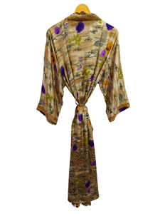 Vestido cruzado Túnica India Sari Robe Vestido de novia Vestido de maternidad Regalo Robe Beach Party Wear Indian Printed Silk Sari Kimono, - Product Image 5