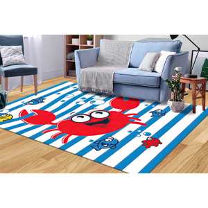 <b>Crab</b> and Fish Rug: Nautical Nursery <b>Decor</b>, Kids Room Rug,Nonwoven Thin Rug - Product Image 5