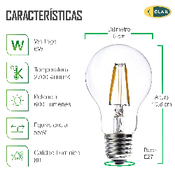 Ampoules LED à filament E27 A60 8W Catégorie de produit - Product Image 3