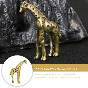 Escultura de Jirafa Dorada Artesanal, Figura de Jirafa Amarilla Grande con Mango de Latón Fundido, Decoración para Bodas y Eventos, Estatua - Product Image 5