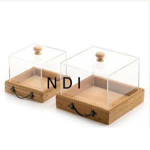 Plateau de plats de service sur mesure haut de gamme plateau de service fini naturel plateau de service en bois massif de style classique lot de 2 - Product Image 1
