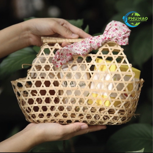 CESTA DE REGALO DE BAMBÚ Ideal para bodas, festivales, decoración del hogar, cesta de flores, cesta para embalaje de regalo, personalización - Product Image 6