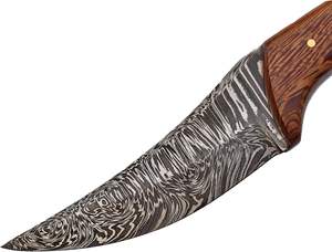 Couteau à lame fixe en acier damas fait à la main avec gaine en cuir OEM pris en charge pour la chasse Camping activités de plein air - Product Image 3