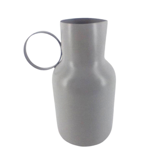 Home Decorative Iron Flower Vase With Handle <b>Matt</b> Pearl Color Flower Pot For Living Room <b>Table</b> top Decor Handmade - Product Image 5