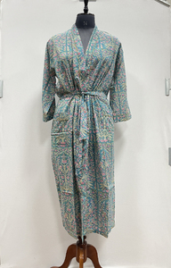 ชุดคลุมนอนผ้าฝ้ายน้ำหนักเบาสำหรับผู้หญิง ดีไซน์หรูหรา หลากสีสัน สไตล์กิโมโน เหมาะสำหรับฤดูร้อน ฤดูใบไม้ผลิ นุ่มสบาย ระบายอากาศได้ดี ใช้ได้ในฤดูหนาวด้วย - Product Image 2