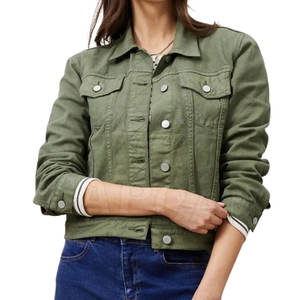 Vestes en jean décontractées pour femmes tendance avec manches longues Lavage léger Logo personnalisé Doublure en laine respirante Toutes les couleurs disponibles - Product Image 2