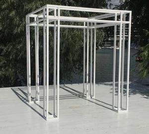 DreamLike Luxury Modern <b>Wedding</b> Stage <b>Backdrop</b> <b>Stand</b> Pipe and Drape Gold Metal Chuppah Canopy Arch Mandap Banquet Party Decor - Product Image 1