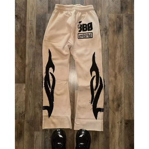 Sweat à capuche d'hiver unisexe surdimensionné style streetwear, effet vieilli, brodé au crochet, avec manches à motifs tribaux - Product Image 3