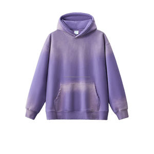 2025 Calidad Venta de fábrica 380gsm Fleece Hoodie Multicolor Venta al por mayor Acid Wash Hoodie Green Stringless Acid Wash Hoodie - Product Image 2