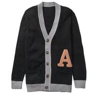 Pull d'hiver unisexe en cachemire tricoté de couleur chiné, avec logo personnalisé, lettres brodées, manches longues, doux, confortable et élégant, de haute qualité