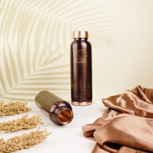 Eco-Friendly Pure <b>Copper</b> Water <b>Bottle</b> Antique Polish Finish | Europe Style Ayurvedic <b>Drinking</b> <b>Bottle</b> | Large Capacity Portable - Product Image 2