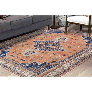 Alfombra con Estampado de Patrones Geométricos: Decoración Moderna de Estilo Rústico, Diseño Anatolia Turco, Alfombra de Terciopelo - Product Image 2