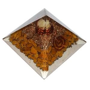 Pirámide de orgonita curativa de citrino con punto de cristal para protección Emf - Product Image 4