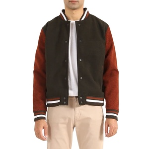 High Quality Custom Winter Men Varsity Jacket <b>Canvas</b> Stand Collar Breathable Fabric Front Logo Casual Adult Size - Product Image 1