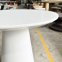 Table d'appoint moderne en fibrociment blanc de style vietnamien pour cuisine extérieure, idéale pour hôtels et hôpitaux, mobilier léger et réglable