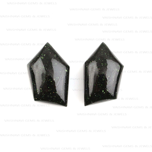 Classique naturel galaxie vert grès fantaisie stylo forme appariée paire calibré Cabochon lâche pierres précieuses fabrication de bijoux résultats - Product Image 5